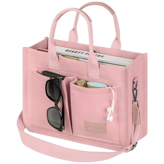 GASTROPOD 2026 New Canvas Tote Bag for Women with Pockets,Laptop Work Crossbody Everyday Satchel,Purses Everything Shoulder Tote Bag Everyday Satchel Handbags Messenger Gym Totes,Pink