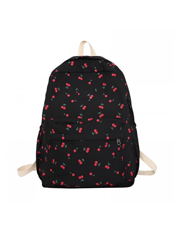 2026 New Cherry School Bag Black Cherry Backpack Aesthetic Backpack Backpack Laptop Travel Casual Backpack for School,Travel,Work,Daily