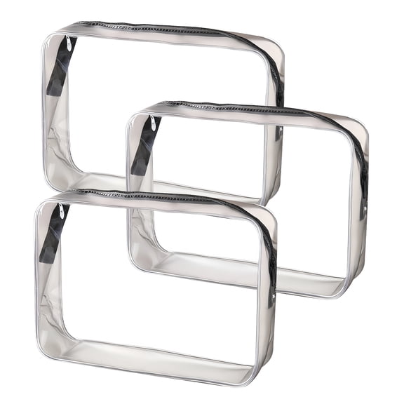 GASTROPOD 2026 New Clear Water Resistant Toiletry Makeup Bag, Small Makeup Bag, Clear Makeup Bag, Black, 3 Piece, for Travel, Organization, Cosmetics Storage, Bathroom Essentials, Easy Access.