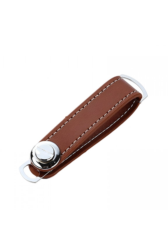 2026 New Compact Key Chain Organizer with Leather Strap, Smart Key Ring Holds 8 Keys and Tools for Travel, Work, Daily Use, Outdoor, Perfect for Pockets, Purses, and Bags (Brown)