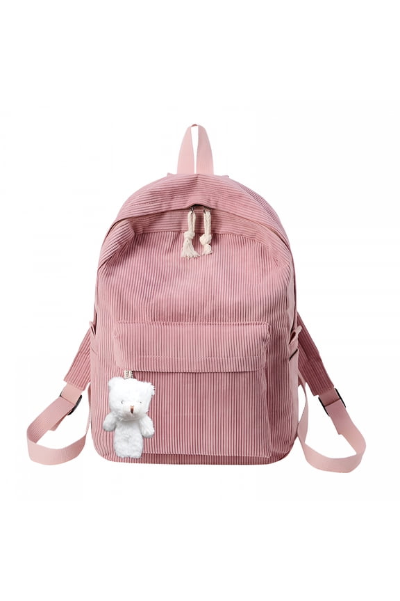 2026 New Corduroy Backpack for Women Fashion Casual Bear Large Bookbag Lightweight Travel Laptop Bags Daily Dayback for School,Travel,Work,Shopping
