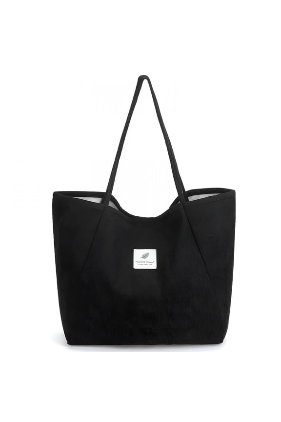 2026 New Corduroy Tote Bag, Extra Large Tote Bag for Women, Soft and Lightweight Lady Handbags for Travel Work Everyday(Black), for Shopping, Work, Travel, Daily Use, Casual Outings