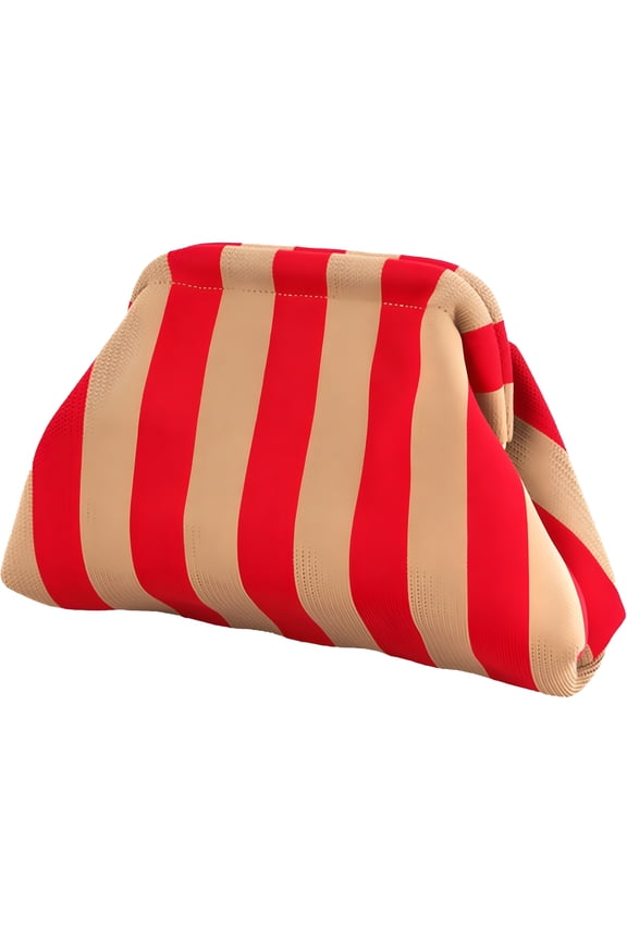 2026 New Crocheted Purses for Women Summer Beach Woven Cloud Bag Dumpling Purse Striped Ruched Evening Handbag Yellow