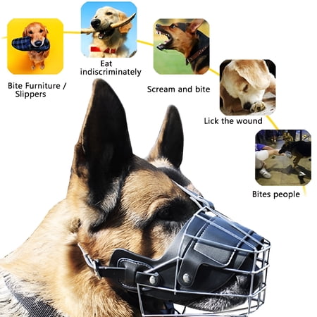 GASTROPOD 2026 New Dog Bed Muzzle Metal Mask Wire Basket Pit Bull Adjustable Straps Large Dogs Pet Mouth Breathable Anti Bite Protection Cover