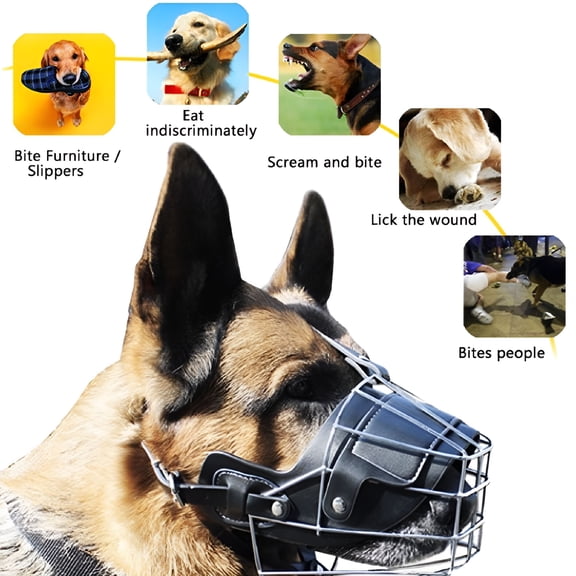 GASTROPOD 2026 New Dog Bed Muzzle Metal Mask Wire Basket Pit Bull Adjustable Straps Large Dogs Pet Mouth Breathable Anti Bite Protection Cover