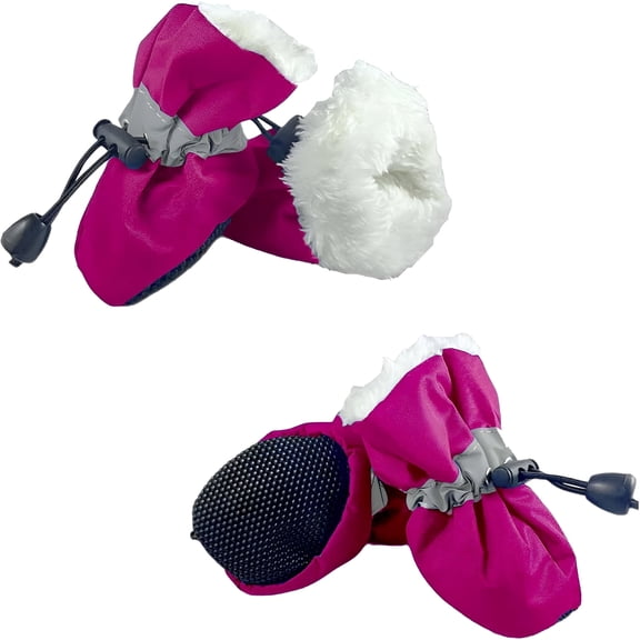 GASTROPOD 2026 New Dog Boots Dog Snow Boots for Winter, Dog Winter Boots Dogs with Anti-Slip Sole and Plush, Boots and Paw Protector with Reflective Straps for Small Medium Dogs 4Pcs