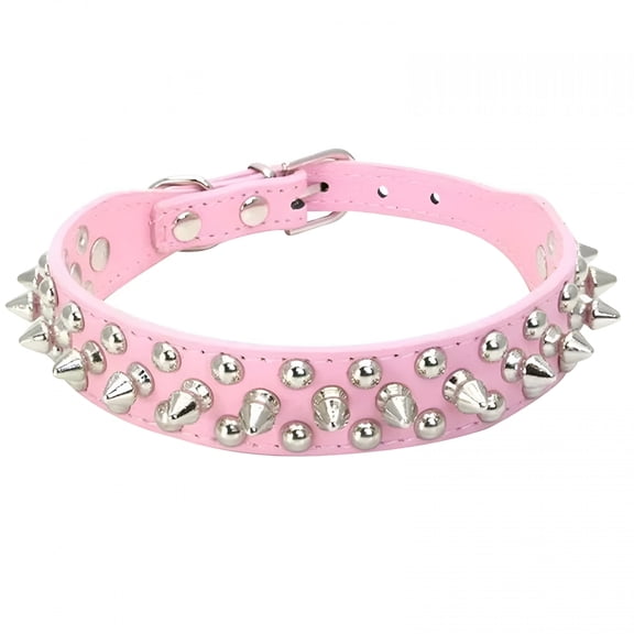 GASTROPOD 2026 New Dog Cats Collar,Leather Dog Collar ,Spiky Dog Collar,Spiky Cats Collar,Leather Adjustability Spikes Collar,Punk Style Pink Cat Collar
