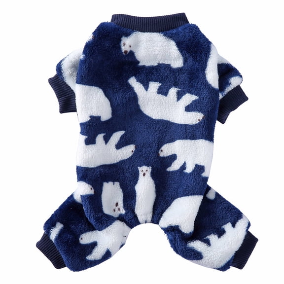 GASTROPOD 2026 New Dog Clothes Double-Sided Coral Fleece Fabric Pet Pajamas Prevents Cold Air Effective Warmth Dog Onesie for Sleeping Lounging Indoor Blue L