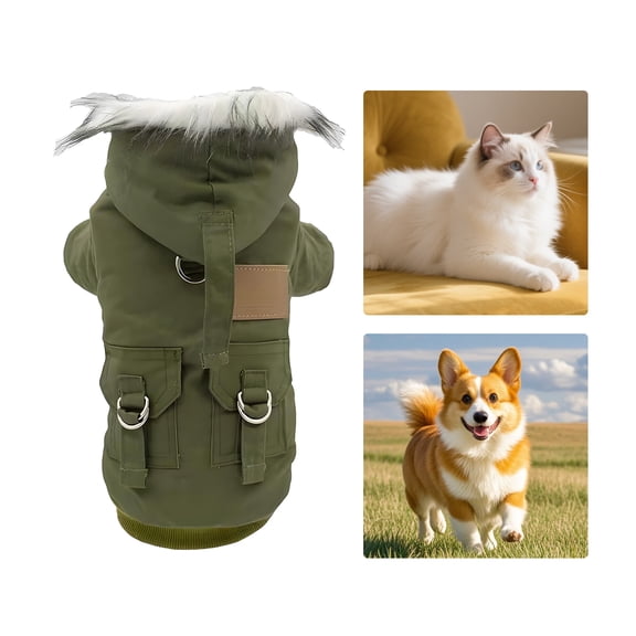 GASTROPOD 2026 New Dog Clothes Polyester Dog Clothes for Small Dogs Metal Buckle Ring Puppy Clothes for Walking Outdoor Green L
