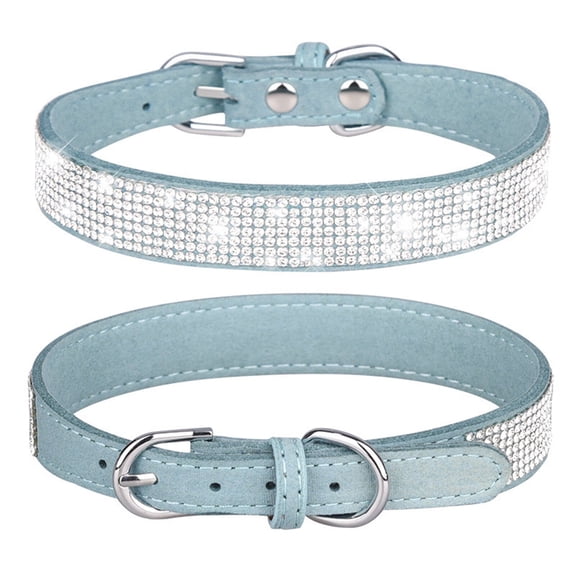 GASTROPOD 2026 New Dog Collar Luxurious Velvet Dog Collar for Large Dogs Adds Glam to Pets Dog Chain Collars,Light Blue