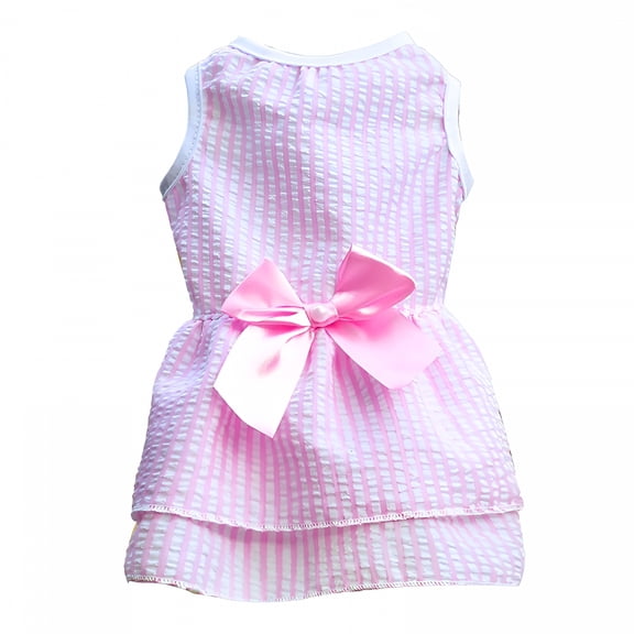 GASTROPOD 2026 New Dog Dress Plaid Dog Dress with Bow Xsmall Dog Clothing Dog Cat Summer Pink Red Clothes for Small Medium and Large Dogs Girl