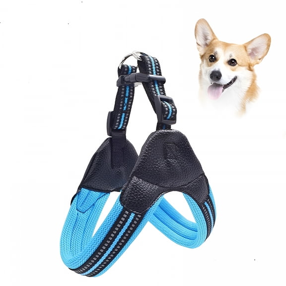 GASTROPOD 2026 New Dog Harness No Pull Ultra Soft Breathable Padded Pet Harness 2 Adjustable Buttons,Reflective Pet Harness for Dogs Easy Control for Small Medium Large Dogs - Blue M