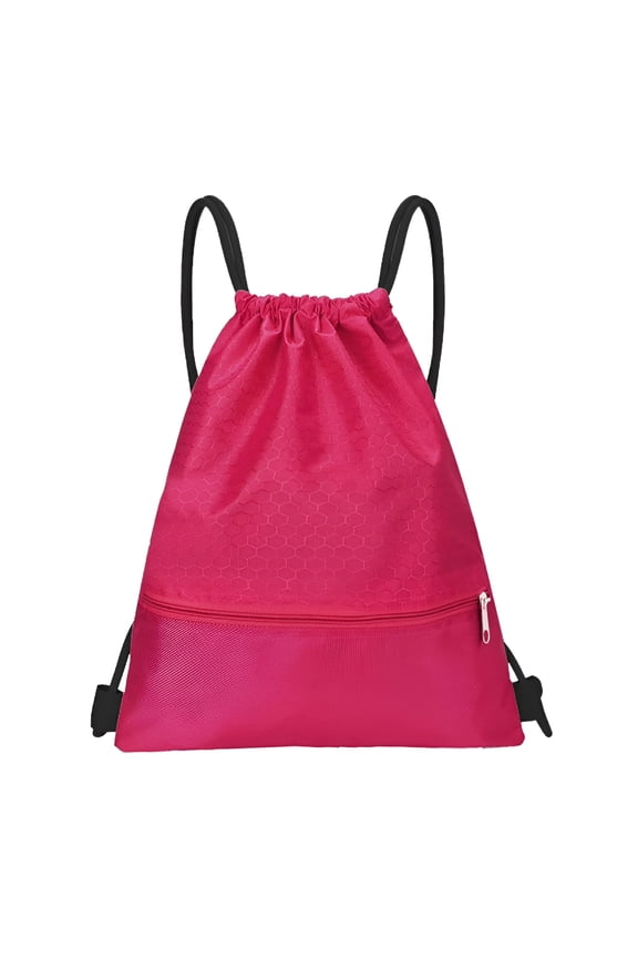 2026 New Drawstring Backpack Bag, Waterproof Draw String Back Sack with Zip Pocket, Gym Drawstring Bags Swim Bag for Men Women for Gym, Swimming, Sports, Travel, Hiking, Daily Use.