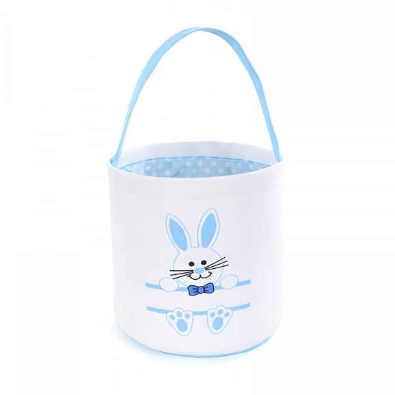 GASTROPOD 2026 New Easter Basket Holiday Rabbit Bunny Printed Canvas Gift Carry Candy Bag for Easter, Party, Kids, Home, Classroom