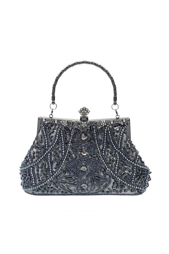 2026 New Evening Bag,Metal Frame Clutch Purse,Metal Chain Ladies Purses,For Party,Wedding,Formal Events,Gray