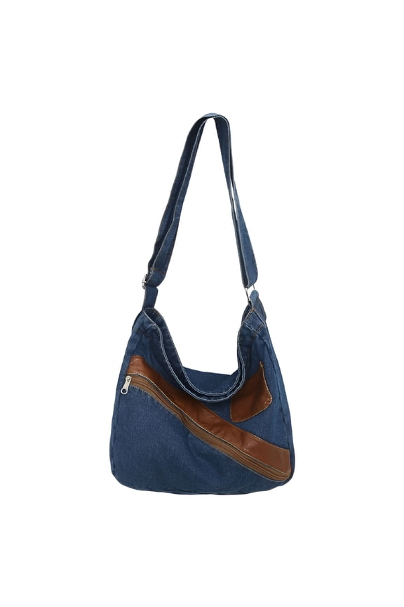 2026 New Female Denim Shopper Bag Messenger Bag Large Handbag Shoulder Bag for Work,Shopping,Travel,Casual,School,Dark Blue