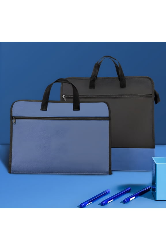 2026 New File Bag Large Capacity Double-Tier Waterproof Oxford Cloth Office Business Travel Briefcase for Work, Office, Business, Meeting, Travel, Daily