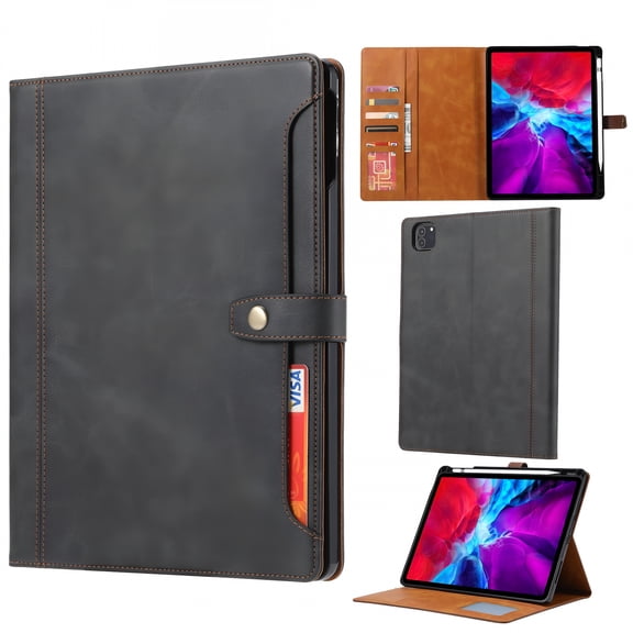 GASTROPOD 2026 New Folio Case Pro 13" M4(),Pu Leather/Tpu Protective Case with Card Slots&Cash Pocket&Pencil Holder,Auto Sleep Wake&Stand Function,Button Closure Case,Black