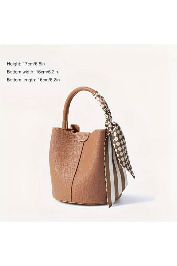 2026 New Genuine Leather Bucket Bag, Stylish Solid Color Handbag, Women'S Mini Crossbody Bag, Daily Use, Shopping, Casual Outings, Travel, Office, Weekend Getaways