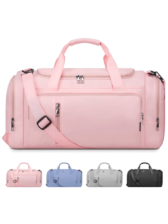 2026 New Gym Duffle Bag Backpack Waterproof Sports Duffel Bags Travel Weekender Bag for Men Women Overnight Bag with Shoes Compartment Pink