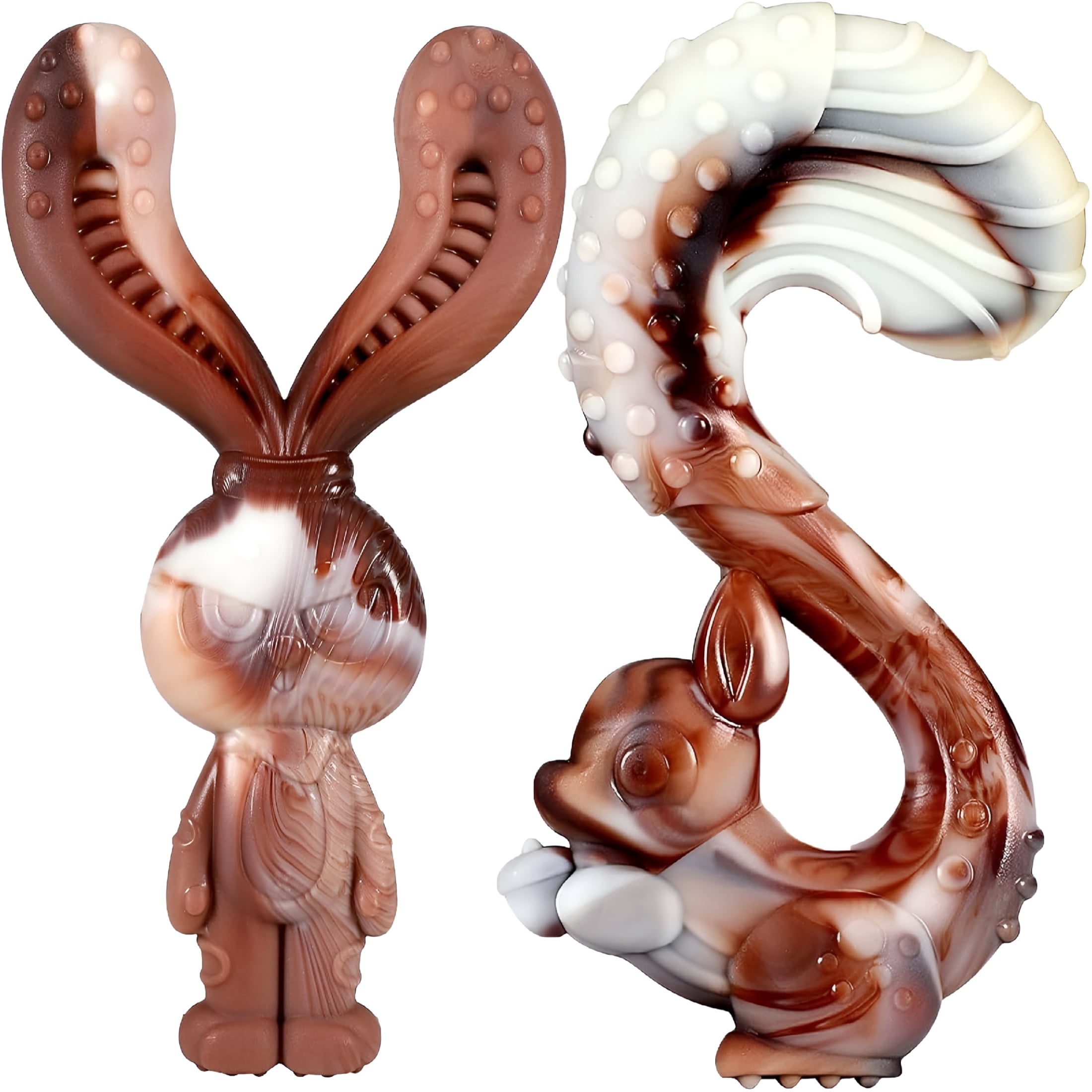 GASTROPOD 2026 New Indestructible Dog Toys for Aggressive Chewers, Tough and Sturdy Chew Toys for Large Medium Dogs, Interactive Dog Chew Toys to Keep Them Busy (D Rabbit+Squirrel)