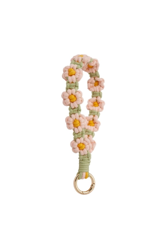 2026 New Keychain Wristlet,Handcrafted Stylish Daisy Elements Wrist Lanyard,Comfortable Key Organizer for Daily Use,Travel,Work,School,Shopping,Keys