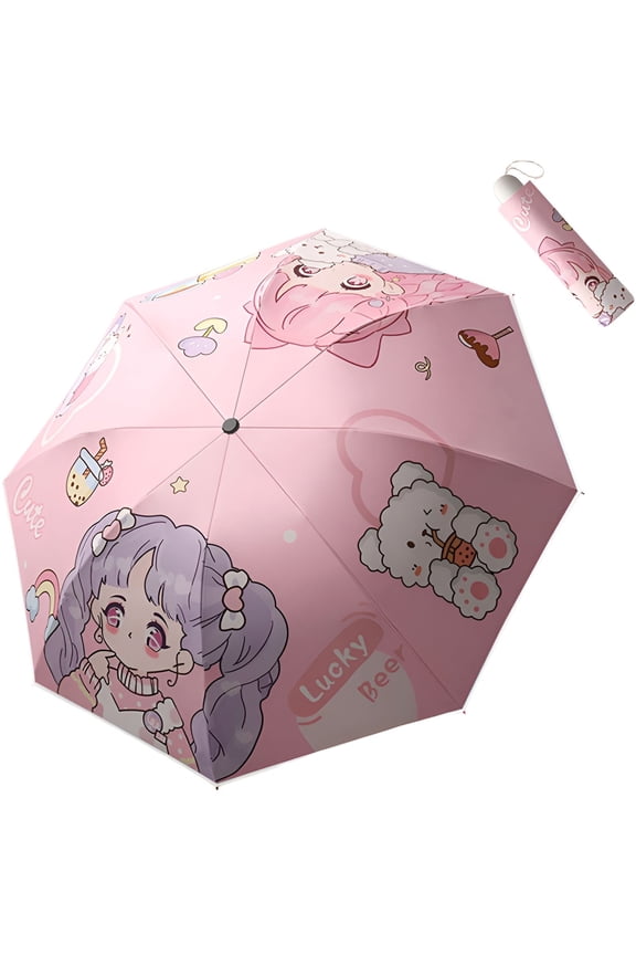 2026 New Kids Umbrella,Soft Gentle Colors Toddler Umbrella,Fantasy Girl Design Umbrella for Kids
