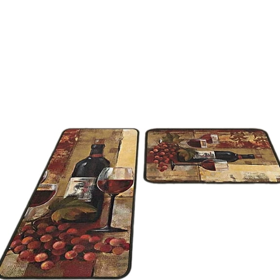 GASTROPOD 2026 New Kitchen Rugs Sets of 2 Oil Painting Table Mat Kitchen Mats for Floor Retro Style Design for Dining Entryway Pantry Kitchen Rugs Style