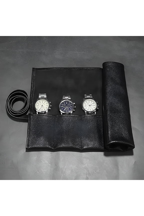 2026 New Leather 6 Slots Watch Roll Case Travel Box Watches Storage Pouch Holder for Travel,Home,Office,Collection