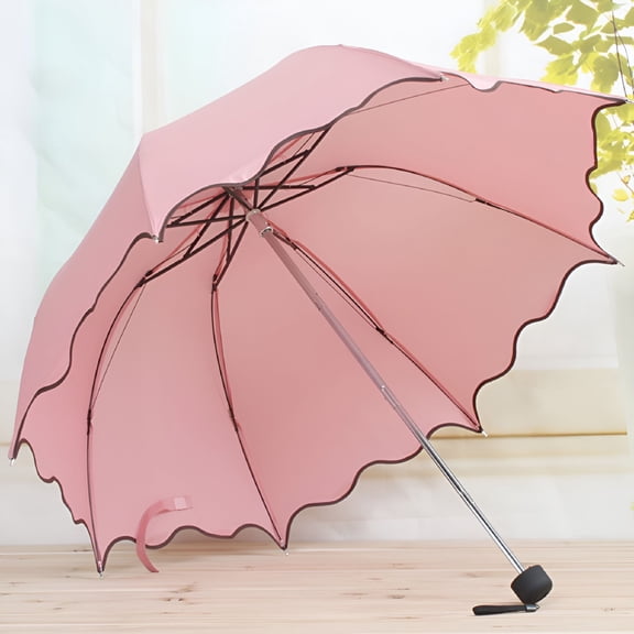 GASTROPOD 2026 New Lovely Women Lotus Leaves Anti Uv Dome Parasol Outdoor Sun/Rain Folding Umbrella for Travel,Commute,Beach,Wedding,Shopping