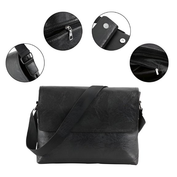 GASTROPOD 2026 New Men Handbag Messenger Shoulder Bag Pu Leather Messenger Shoulder Briefcase Vintage Unisex Laptop College School Satchel Travel Bag for Work, School, Travel, Business, Daily