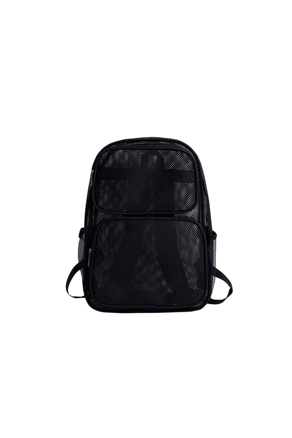 2026 New Mesh Backpack Dual Front Pockets Travel Backpack Heavy Duty Capacity College Backpack Cross Stitch Seams Beach Backpack for Travel School Beach Outdoor Sports
