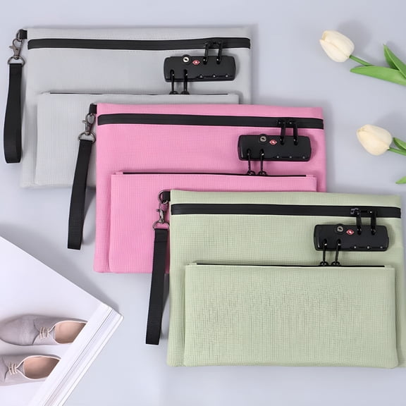 GASTROPOD 2026 New Money Bag with Lock,Travel Lock Bags for Personal Items,Portable Lock Box Money Bags with Zipper,Notary Bag with Lock,Lock Bags for Personal Items,1 Password Package