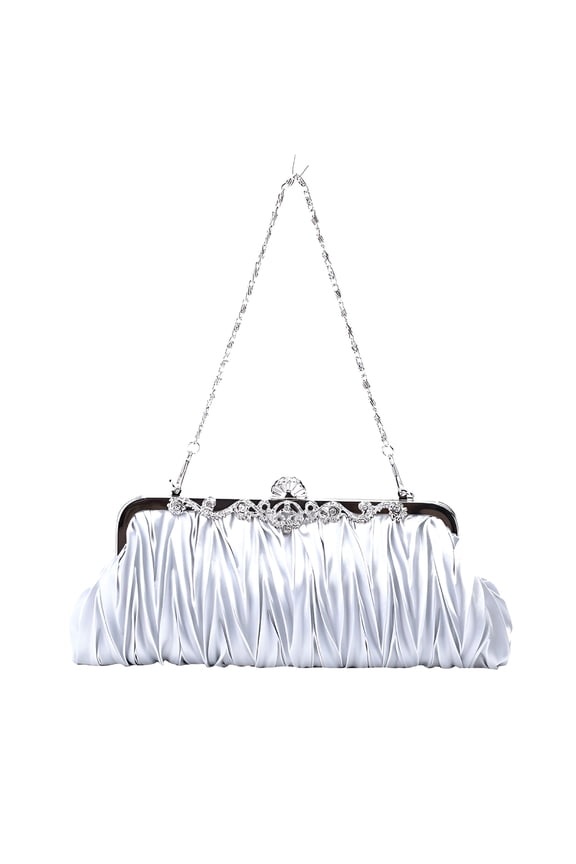 2026 New New Dazzling Crystal Satin Evening Bag Clutch Cocktail Handbag Purse Silver Clutch Purses for Women Formal
