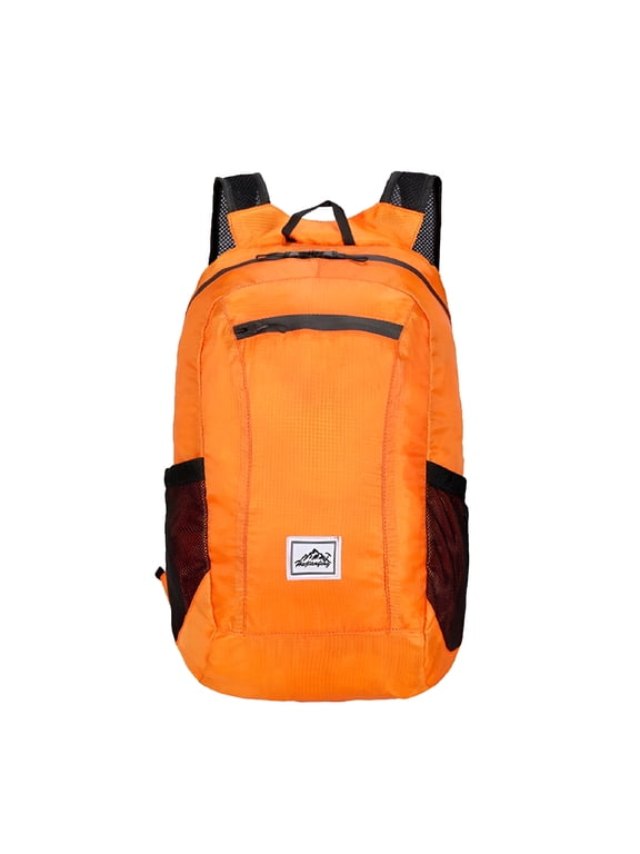 2026 New Outdoor Sports Waterproof Backpack Folding Lightweight Backpack Daypack for Outdoor Traveling Hiking Camping for Hiking, Travel, Camping, Sports (Orange)