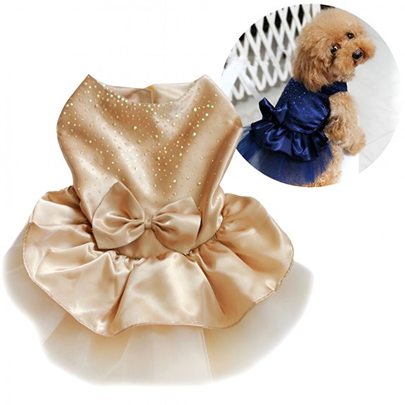 GASTROPOD 2026 New Pet Dog Puppy Bow Gauze Tutu Dress Skirt Cat Sequin Princess Clothes Dark Red Xs for Pet Parties, Dress-Up, Photoshoots, Special Occasions, Costume Events.
