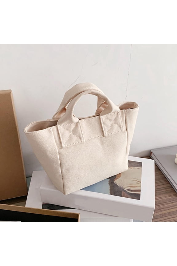 2026 New Portable Mini Women Canvas Bag Tote Lunch Handbag Grocery Tote ,11X4X6Inches Decoration Multi Function Shopping Bag Lightweight Stylish for Shopping,Travel,Work,Picnic