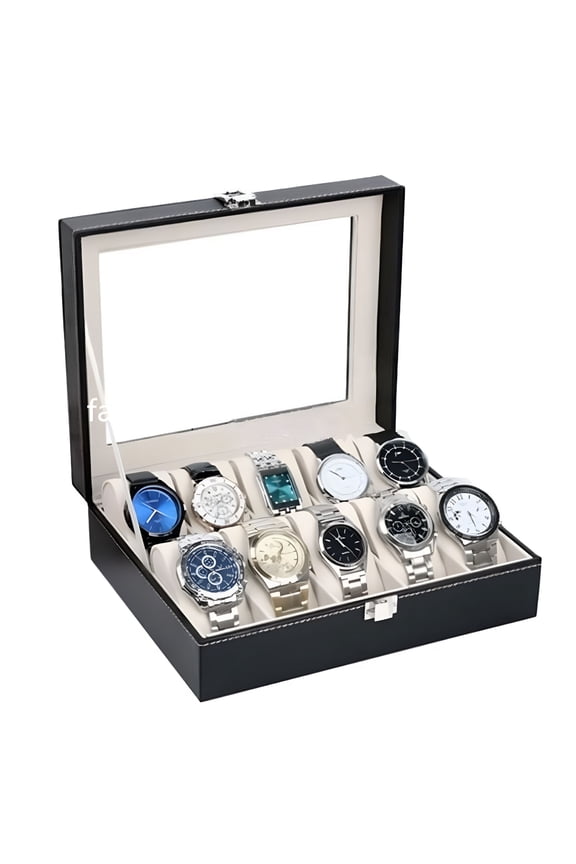2026 New Pu Leather 10 Slots Wrist Watch Display Box Storage Holder Organizer Case for Watch Storage, Display, Organization, Collection, Gifting, Home Decor.