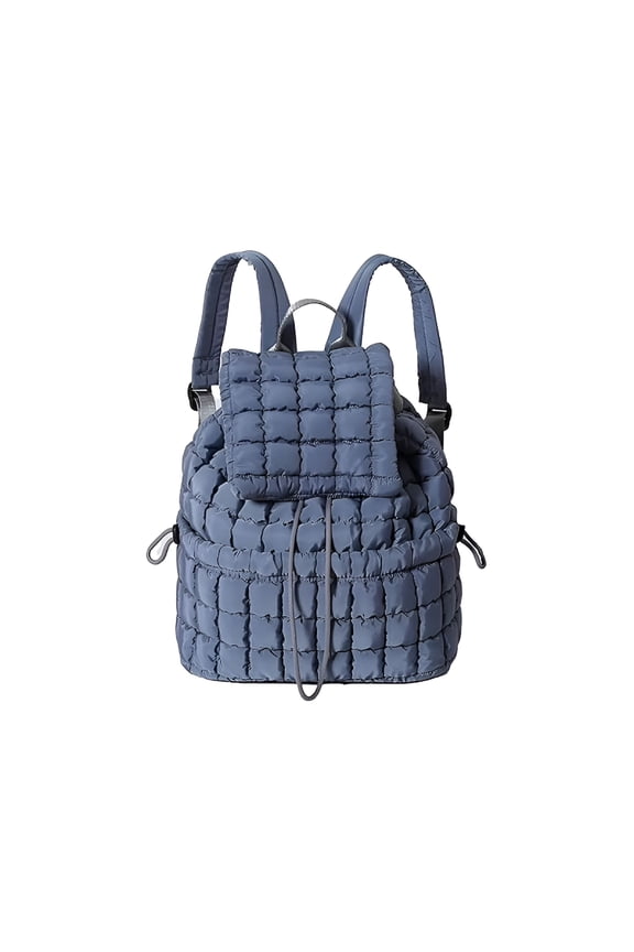 2026 New Puffer Backpack Quilted Backpack for Women Medium Puffy Drawstring Flap Bags Trendy Casual Daypack for School,Travel,Shopping,Commute (Grass Green)