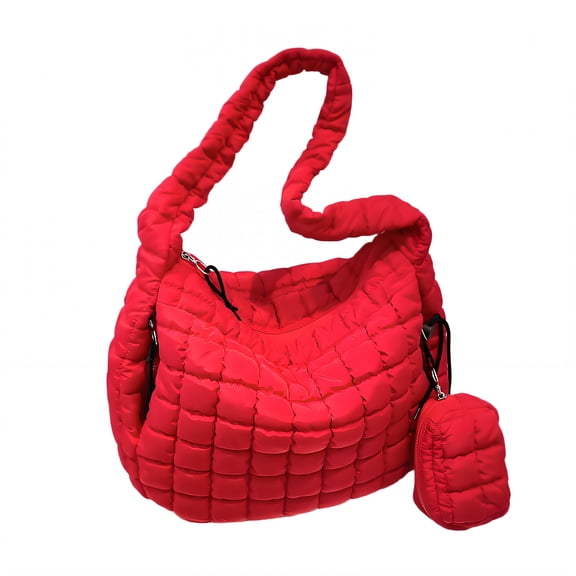 GASTROPOD 2026 New Puffy Tote Bag,Large Capacity Puffer Purse,Soft Strap Puffy Bag,For Travel,Shopping,Daily Use,Red