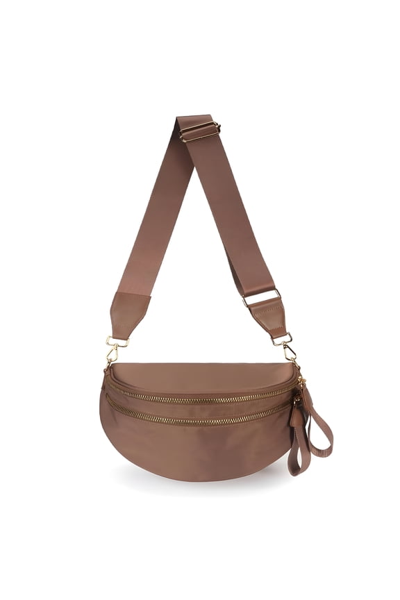 2026 New Pure Colour Crossbody Bag Bum Bag for Women, Spacious Purse Fanny Packs Belt Bag, Oversized Bum Bag for Travel,Shopping,Outdoor (Colour Bum Bag-Coffee)