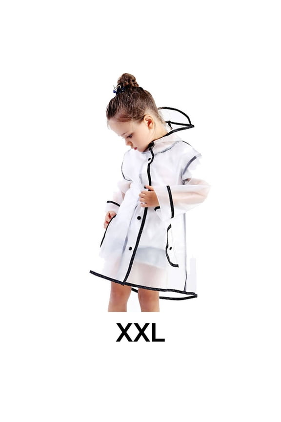 2026 New Rain Poncho,Long-Lasting Eva Waterproof Material Rain Gear,Stylish Tassel Witch Hat Design High Collar for Water Protection Rain Poncho Kids,White,Xxl