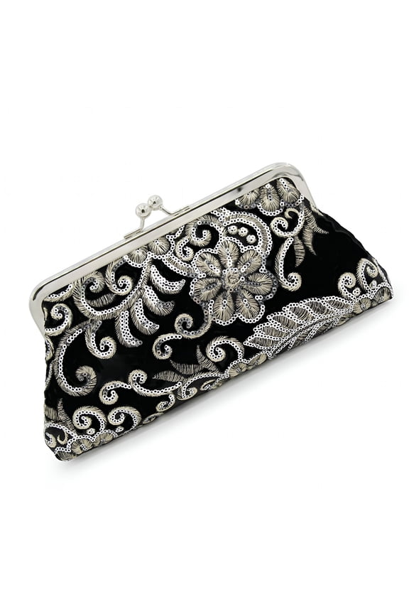2026 New Retro Beaded Evening Clutch Bag with Rhinestones Embellishments for Women, for Party, Wedding, Formal in Black Velvet Crossbody Shoulder Bags Lack Evening Clutch