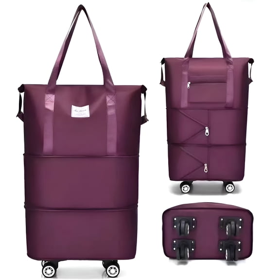 GASTROPOD 2026 New Rolling Duffle Bag, Expandable Foldable Carry on Luggage with Wheels, Large Weekend Bag Purple Large Carry on Luggage,For Travel,Business Trips,Weekend,Flight,Gym