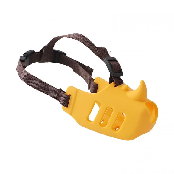 GASTROPOD 2026 New Soft Silicone Muzzle for Small & Medium Dogs,Breathable Cage Mouth Cover to Prevent Biting & Chewing,Funny Rhino Design with Adjustable Head Strap