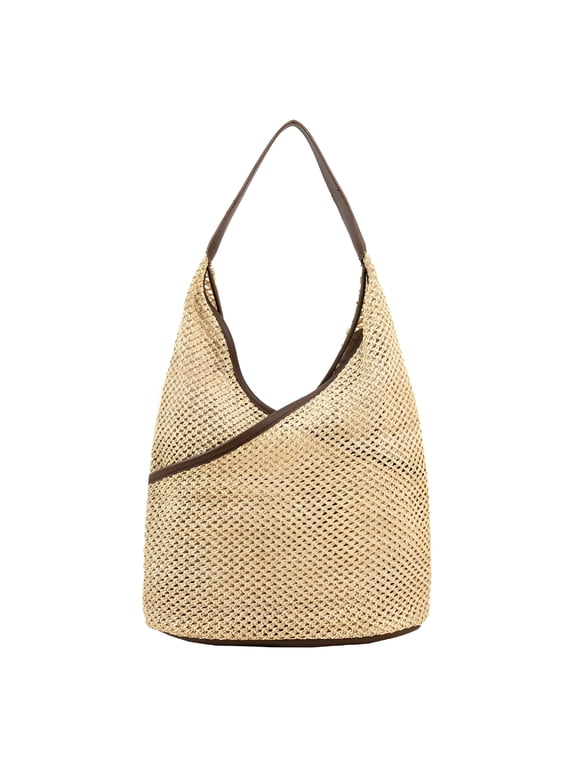 2026 New Straw Bags for Women, Summer Straw Purse Crochet Beach Bag Tote Bag Trendy Straw Shoulder Handbags, for Beach, Vacations, Outdoor Activities, Casual Outings, Summer Parties