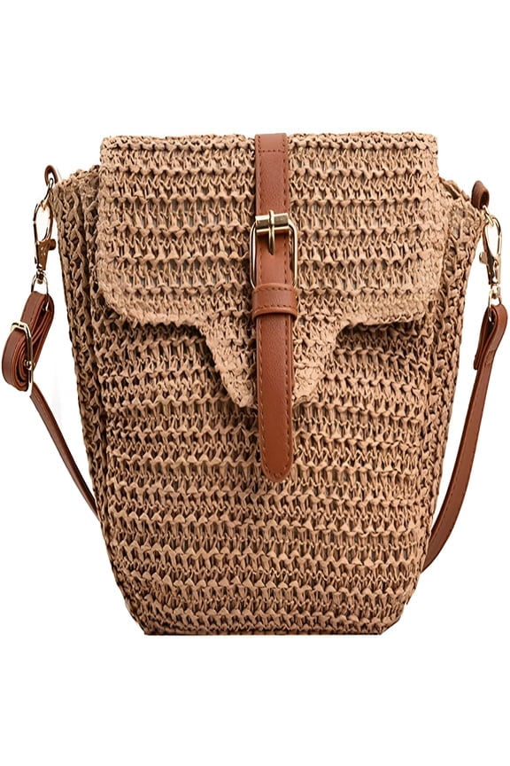 2026 New Straw Beach Bags for Women Summer Straw Cross-Body Bag Raffia Handbag Shoulder Bag Bucket Bag Dumpling Rattan Purse for Beach, Vacation, Picnic, Travel, Casual