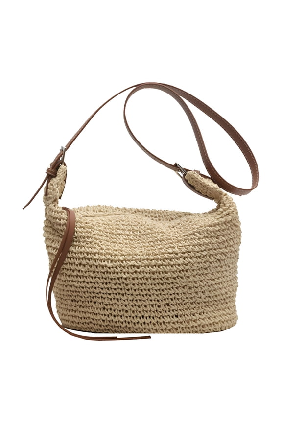 2026 New Straw Crossbody Bags for Women, Straw Beach Bag Handmade Woven Straw Purses and Handbags for Summer Vacation