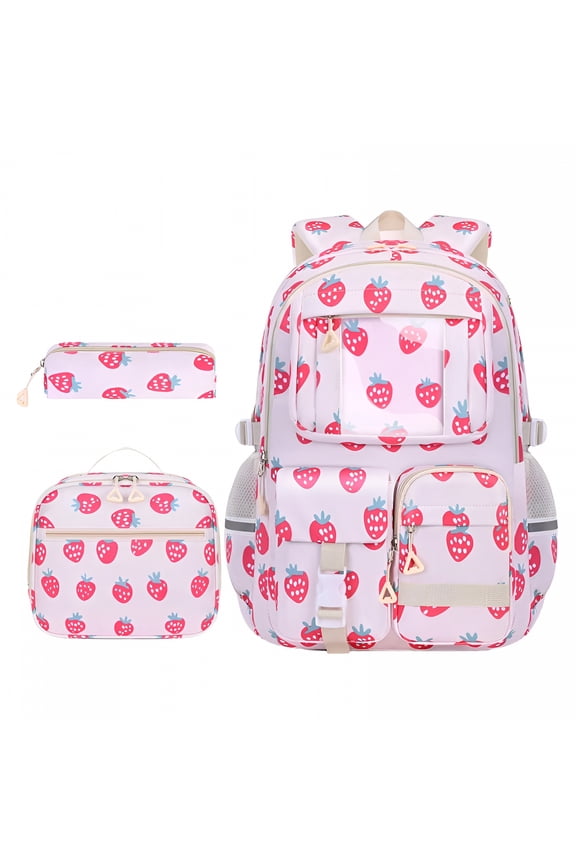 2026 New Strawberry Shortcake Backpack,Pink Strawberry Backpack,Fruit Patterned Backpack,Laptop Backpack,Travel Daypack,Cute and Fashionable Backpack,Multi-Pocket Bookbag