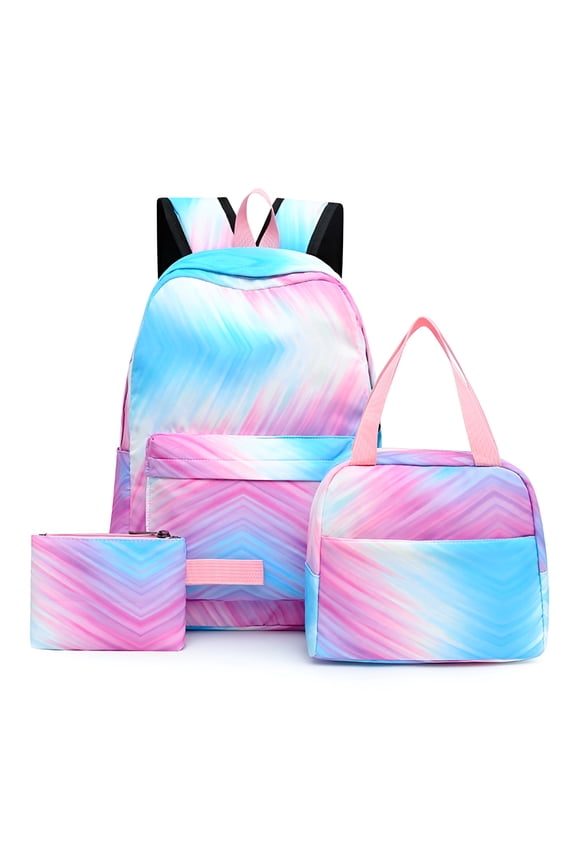 2026 New Tie Dye Ink Backpack Student School Bookbag Lunch Box for Teens for School, Travel, Casual, Picnic, Outdoor (Purple)